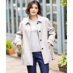 コート アウター ステンカラーミドルコート「裏地のドットが大人かわいい」 レディース