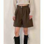 パンツ タック入りハーフパンツ レディース