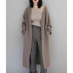 カーディガン リブニットロングカーディガン レディース