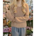 ニット セーター Ｖネックシャギー�