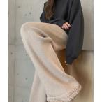 パンツ 裾フリンジパンツ レディー�