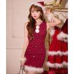 コスプレ ストーンビジューノースリーブタイトサンタコスプレ「コスプレ4点セット」
