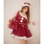 コスプレ ワンショルリボンドットチュールサンタコスプレ「コスプレ4点セット」