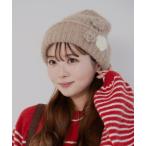 ニット帽 ニットキャップ フラワーニット帽 レディース