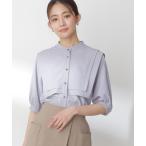 「N.（N. Natural Beauty Basic）」 半袖ブラウス MEDIUM グレイッシュブルー レディース
