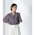 「NATURAL BEAUTY BASIC」 半袖ブラウス MEDIUM チャコールグレー レディース