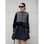 ニット セーター ツイードバルーンドッキングベスト レディース