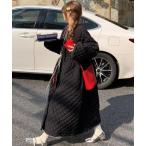 ワンピース ダイヤ柄バルーンスリーブロングワンピース