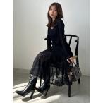 ワンピース レースクロシェカーデセットワンピース