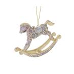 インテリア レジンオーナメント ロッキングホース パープル