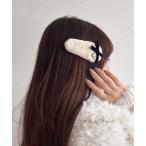 ヘアクリップ 「apres jour×ARIAZ」パールリボンファーヘアクリップ