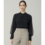 ショッピングコンビ ブラウス シャツ 「先行予約」 オーガンコンビシャーティング シアーレイヤードスリーブブラウス レディース