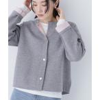 カーディガン バイカラー接結カーディガン レディース