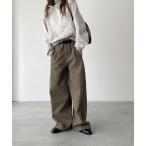 パンツ El mar　ベルト付き起毛コットンパンツ レディース