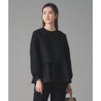 ブラウス シャツ フラワー カットジャガード コンビブラウス レディース