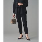 ショッピングフラワー スラックス パンツ フラワー カットジャガード テーパードパンツ レディース