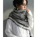 ショッピング柄 ストール マフラー 千鳥格子 チェック柄 大判 ストール レディース
