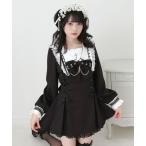 ワンピース 十字架クロススタッズチェーンレースアップフリルセーラーワンピース