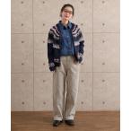 ショッピング柄 カーディガン キュウシン柄ジップカーディガンJKT レディース