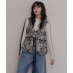 キャミソール ベロアレース ペプラムビスチェキャミソール