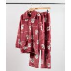 ショッピングパジャマ レディース パジャマ ルームウェア 「 Candy Closet / キャンディークローゼット」 ミニチュアシュナウザー フリース パジャマ 長袖  141405