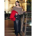 ショッピングウエスト スカート ヘムレースレイヤードハイウエストエコレザースカート