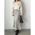 ニット セーター CHNラクーンブレンドビジューオフショルニットプルオーバー レディース