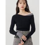 ニット セーター レイヤードワンショルニット レディース