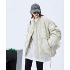 ブルゾン アウター 韓国ファッション 切替デザイン中綿入りブルゾン レディース メンズ