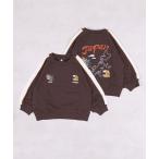 トレーナー  「LSP WOW!」裏毛スカジャン風刺繍総ライントレーナー キッズ 子供服 男の子 女の子