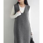 ワンピース ミックスメランジノースリーブニットワンピース