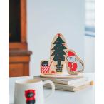 ショッピングサンタ MAMBO 木の卓上オーナメント / XMAS サンタ