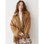 ショッピングスウェード ブルゾン アウター フェイクスウェードボリュームショートブルゾン「セットアップ着用可能」 レディース