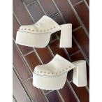 ショッピングスタッズ サンダル スタッズチャンキーヒールサボ レディース