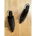 サンダル レースアップポインテッドヒール レディース