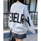 ショッピングチュニック ニット セーター バックビッグロゴチュニックニット レディース