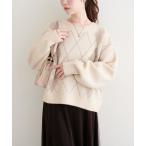 ニット セーター フェザーアーガイルゆるニット レディース