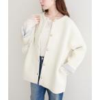 カーディガン 「WEB限定」配色プレーティングポリニットカーデ レディース