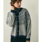 カーディガン bicolor nordic knit cardigan / バイカラーノルディックニットカーディガン レディース