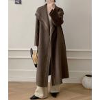 ショッピングワンピ コート チェスターコート ウールベルト付きロングコート レディース