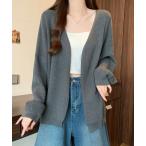 カーディガン オープンフロントニットカーディガン レディース
