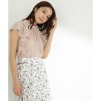 「NATURAL BEAUTY BASIC」 半袖ブラウス SMALL グレイッシュベージュ レディース