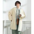 「TAION」 ノーカラーコート FREE オフホワイト レディース