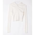 「American Eagle」 ジップアップパーカー M ホワイト レディース