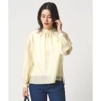 ブラウス シャツ フェイクパール スタンドネック ブラウス レディース