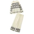 パジャマ ルームウェア 「WEB限定」ノルディックプルオーバー×ノルディックロングパンツSET レディース