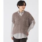 ベスト ジレ フェザータッチVネックニットベスト レディース