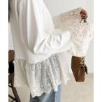 tシャツ レースドッキングロンTシャツ レディース