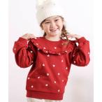 トレーナー  ハート総柄フリル付きガーリートレーナー(80~130cm) キッズ 子供服 男の子 女の子