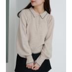 ショッピングAライン ニット セーター ラインポロニット レディース